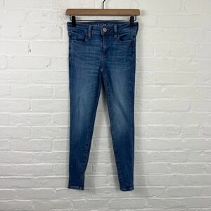 American Eagle Outfitters Women's High Rise Jegging Jeans Dark Wash Blue Size 0P